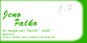 jeno palko business card